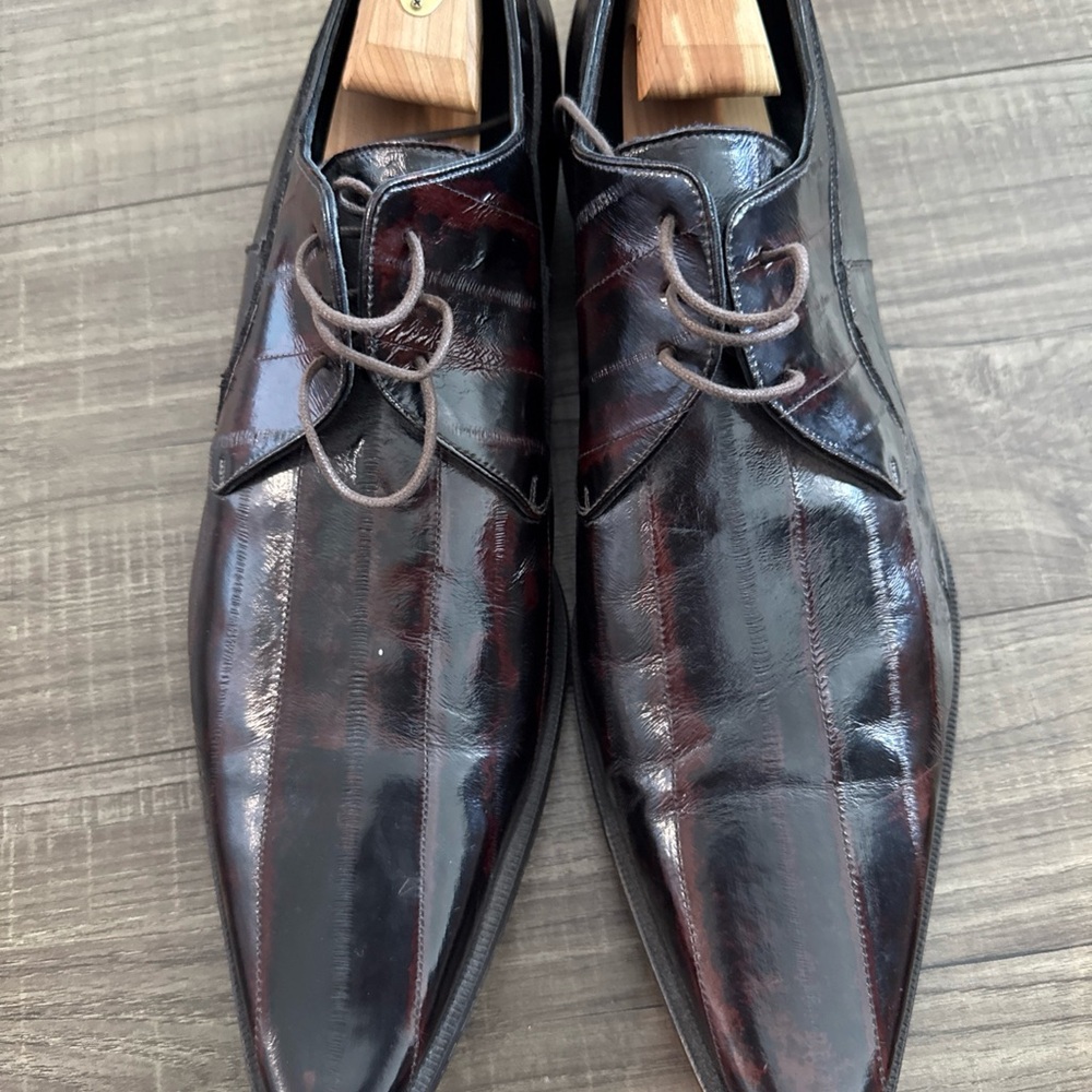 Dolce & Gabbana Black Leather Oxfords Sleek Formal Design